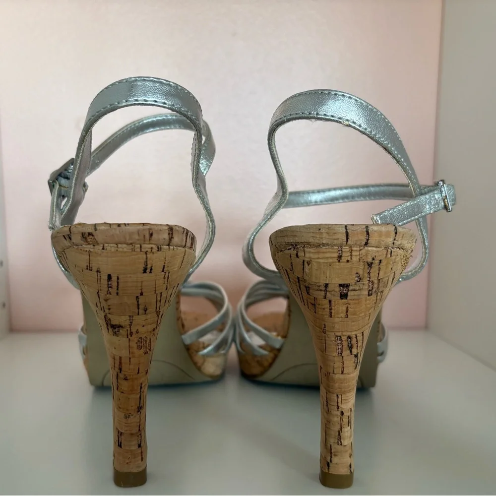 Rampage vintage Silver Strappy Heeled Sandals in size 7 1/2 M